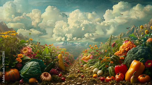 whimsy landscape of vegetables photo