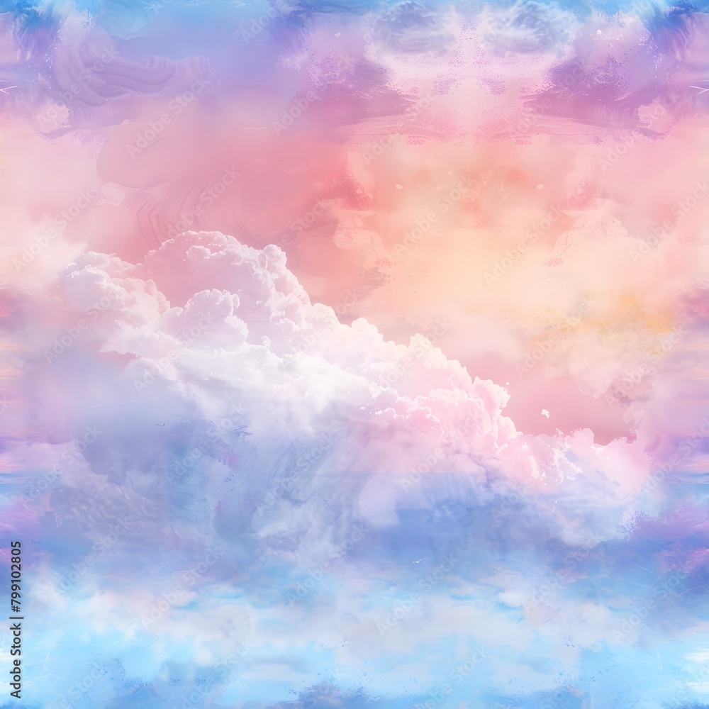 Watercolor clouds seamless