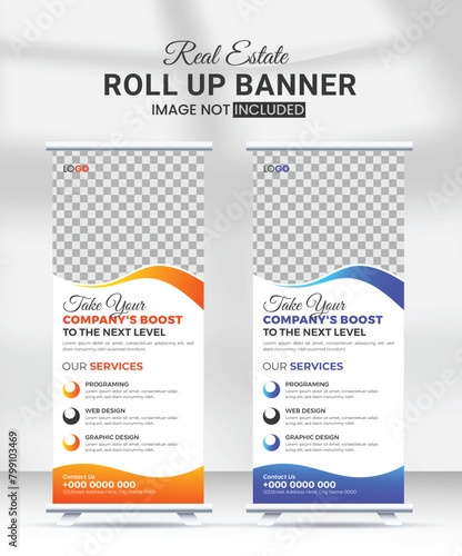 Corporate rollup or X banner design template