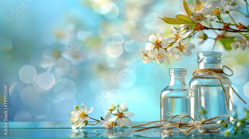 Flowers and bottles