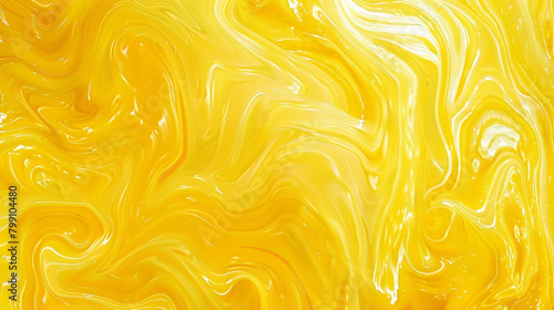 An abstract yellow background with swirling marbled patterns, mixing shades of yellow with occasional white highlights. photo