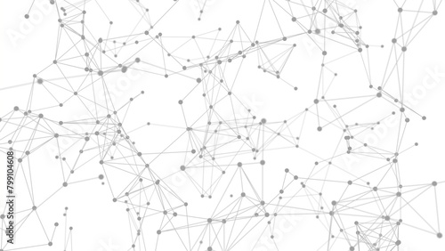network connection plexus white background 3d illustration. Can be used to represent connectivity social network, business abstract data net or science lines and dots photo