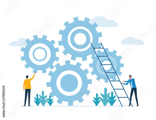 Business process concept and business team working meeting for project brainstorming with developer creative planning management concept