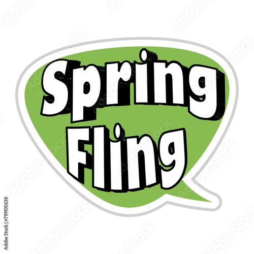 Принти на полотні Spring Fling Messages Sticker Design lettering sticker typographic message chat