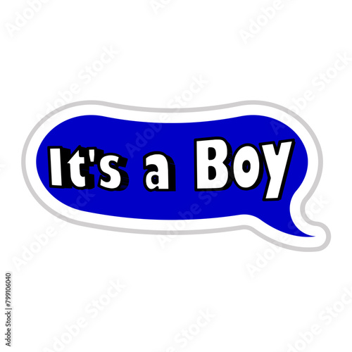 It's a Boy Messages Sticker Design lettering sticker typographic message chat badge