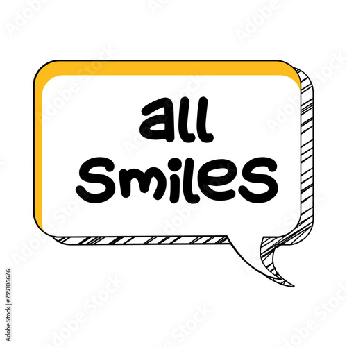 All Smiles Messages Sticker Design lettering sticker typographic message chat badge