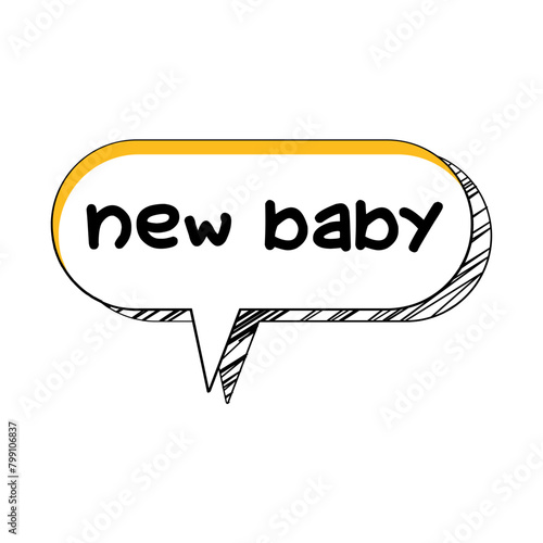 New Baby Messages Sticker Design lettering sticker typographic message chat badge