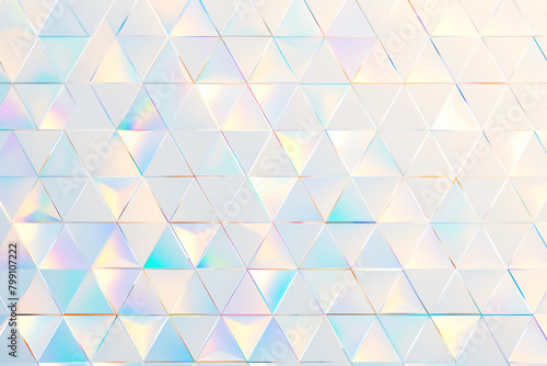 ホログラフィックに輝く三角形の背景