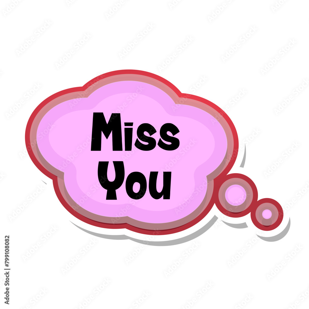 Miss You Messages Sticker Design lettering sticker typographic message chat badge Miss You Messages Sticker Design lettering sticker typographic message chat badge