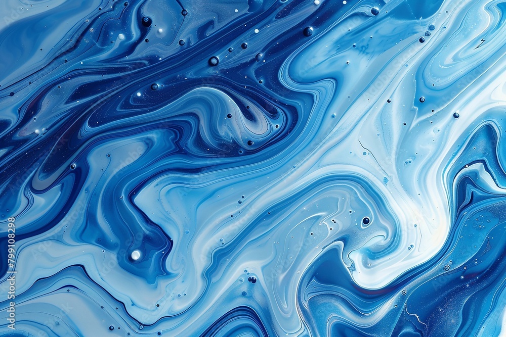 Abstract art blue paint background with liquid fluid grunge texture ...