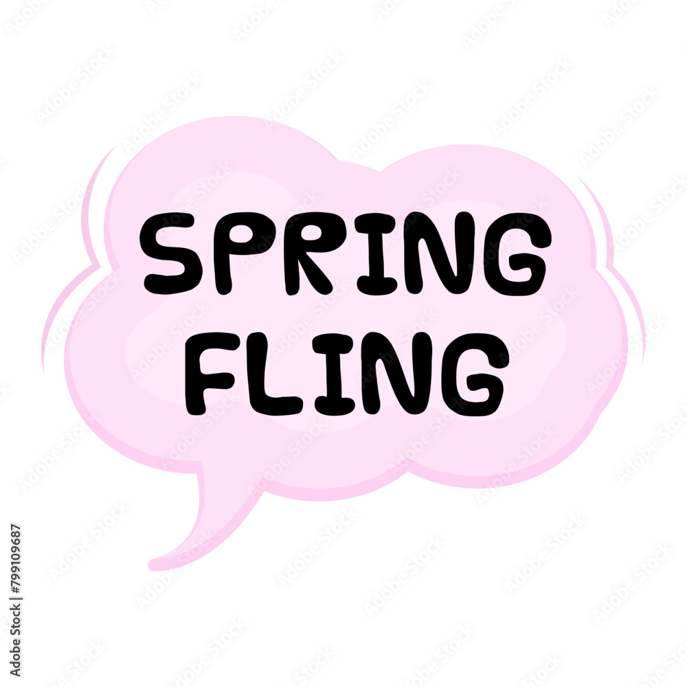 Spring Fling Messages Sticker Design lettering sticker typographic message chat badge Spring Fling Messages Sticker Design lettering sticker typographic message chat badge