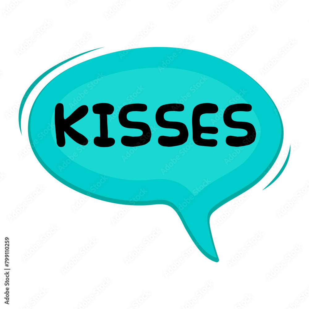 Kisses Messages Sticker Design lettering sticker typographic message chat badge Kisses Messages Sticker Design lettering sticker typographic message chat badge