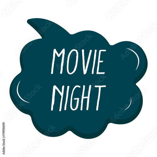 Movie Night Messages Sticker Design lettering sticker typographic message chat badge