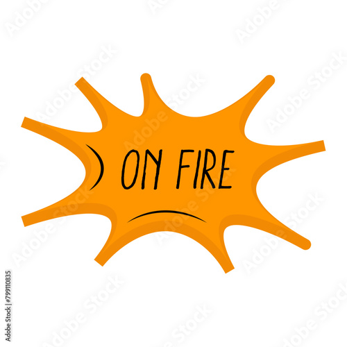 On Fire Messages Sticker Design lettering sticker typographic message chat badge