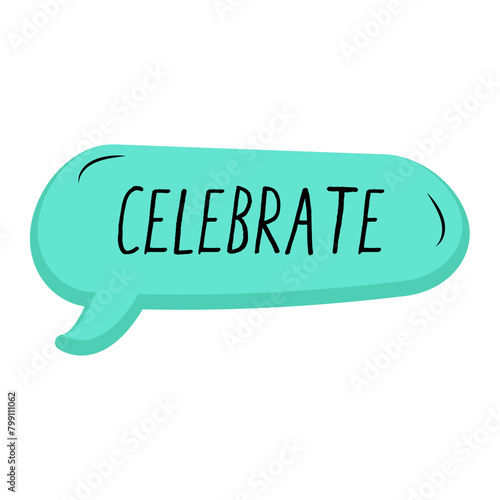 Celebrate Messages Sticker Design lettering sticker typographic message chat badge