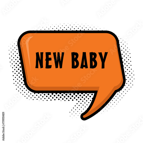 New Baby Messages Sticker Design lettering sticker typographic message chat badge