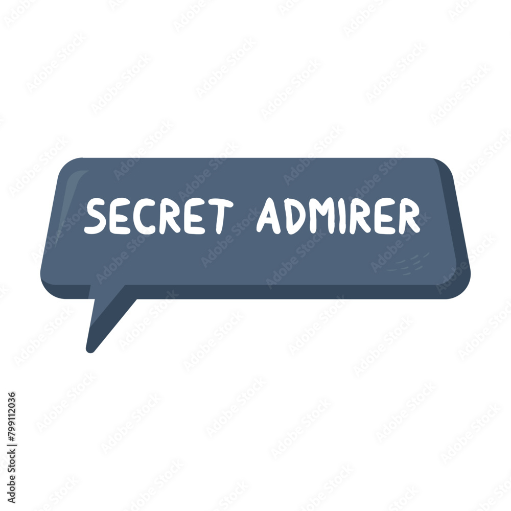 Secret Admirer Messages Sticker Design lettering sticker typographic message chat badge Secret Admirer Messages Sticker Design lettering sticker typographic message chat badge