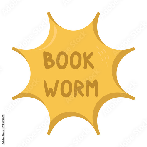 Bookworm Messages Sticker Design lettering sticker typographic message chat badge