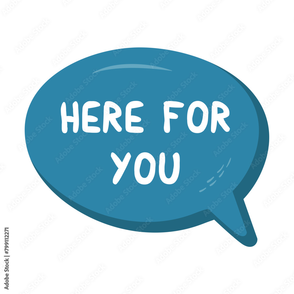 Here for You Messages Sticker Design lettering sticker typographic message chat badge Here for You Messages Sticker Design lettering sticker typographic message chat badge