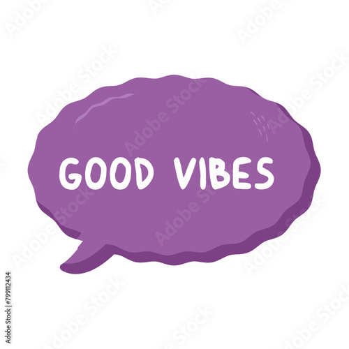 Good Vibes Messages Sticker Design lettering sticker typographic message chat badge