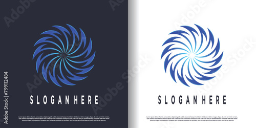 Vortex logo design with creative abstract concept Premium Vector