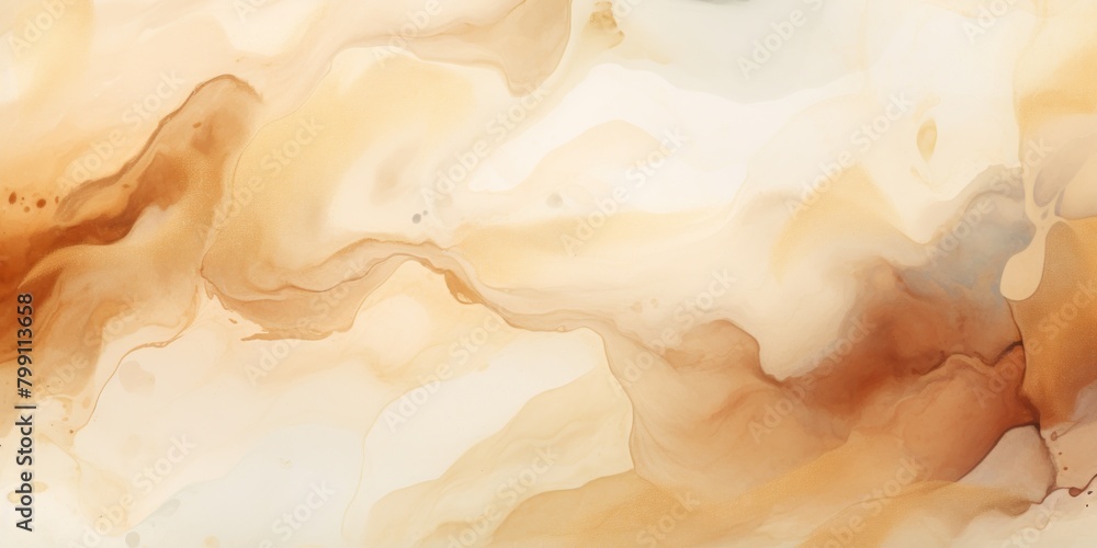Beige art abstract paint blots background with alcohol ink colors marble texture blank empty pattern with copy space for product design or text 