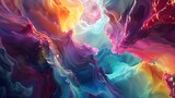 Vibrant abstract art of colorful liquid formations evoking tranquility