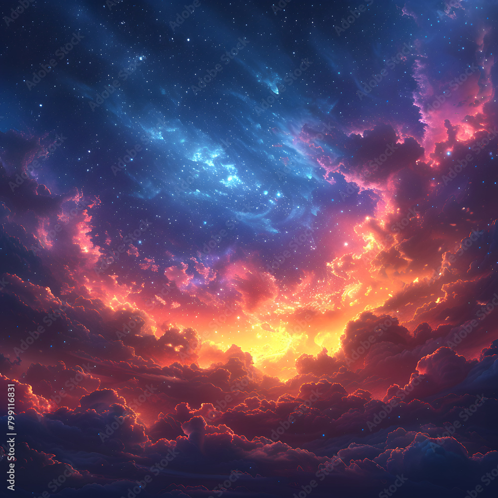 Fototapeta premium Cosmic Canvas: Digital Background with Empty Space