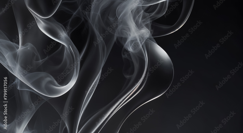 Obraz premium A smoke curling over a dark black background