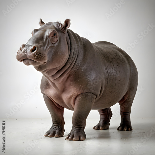 Professional Photo Of A Graceful Hippopotamus In Vibrant Hyperrealistic Style