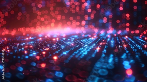 Wallpaper Mural A computer screen with a red and blue background with a bunch of numbers Torontodigital.ca