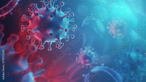 Illustration of Coronavirus | COVID-19 |  Science | Background | Microscope | Health photo