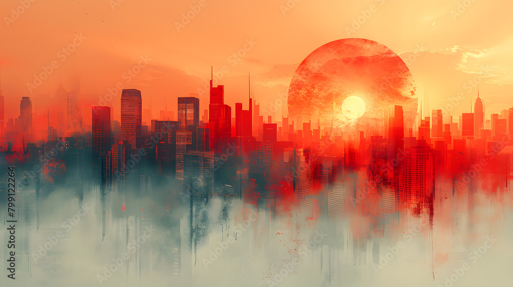 Fototapeta premium Misty Modern Earth Background Illustration - Slate Texture