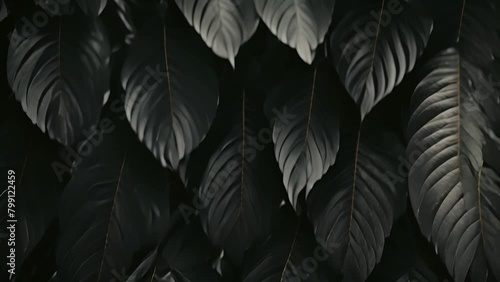 Monochrome Leaves Scattered on Ground Generative AI