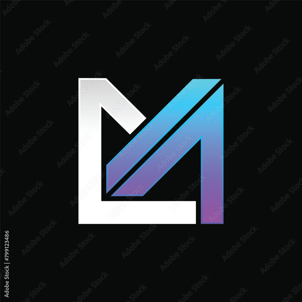 initial letter cm square shape vector initial letter cm square shape vector
