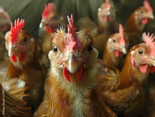 Vivid Chicken Cluster: A Dynamic Composition © Maquette Pro
