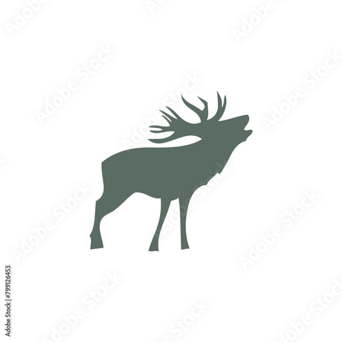 Deer Silhouette Vintage Logo Vector © Vector Stock