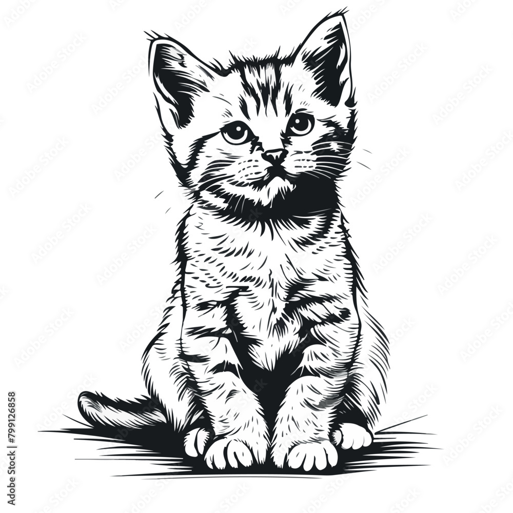 Obraz premium Cat sketches outline vector illustration