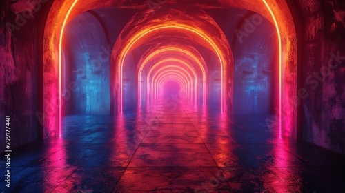 3D neon art in futuristic cityscapes where light meets.