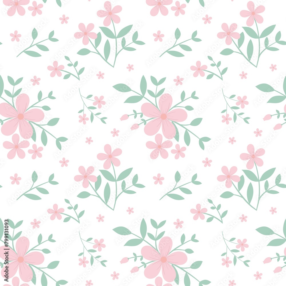 seamless pattern with pink flowers seamless pattern with pink flowers