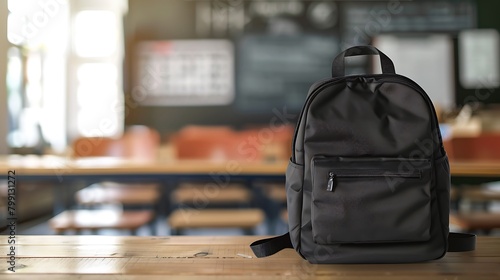 Back to School Symbolized by a Backpack on a Beautifully Blurred Background