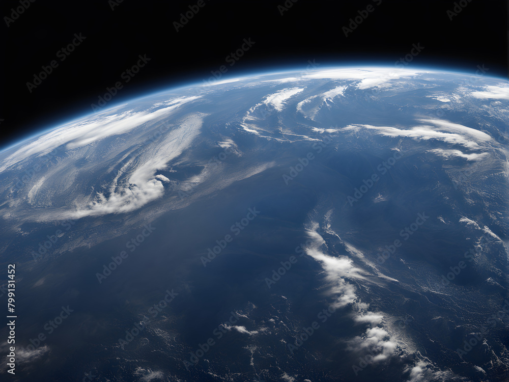 View of Earth from Space, High Definition Map of Earth's Surface, Blue Planet, Interstellar Photography, Aerospace Science and Technology Background