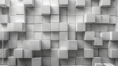 A gray cube is abstracted into a geometric shape