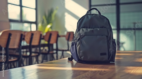Backpack on a Beautifully Blurred Background © Aka