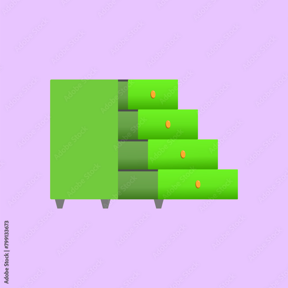 Illustration vector of cupboard with open drawer good for graphic design etc Illustration vector of cupboard with open drawer good for graphic design etc