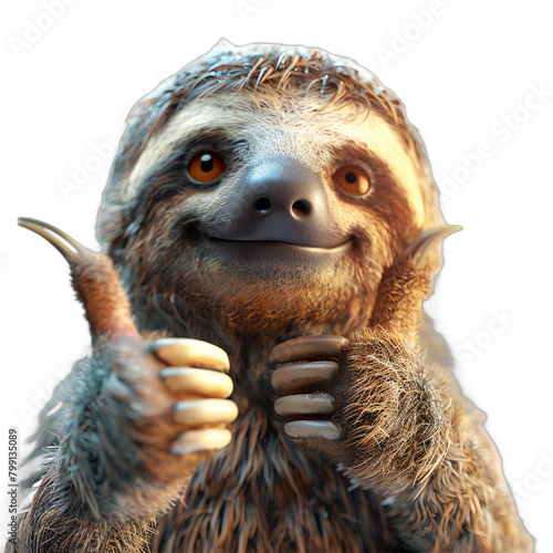 Sloth Animal Thumbs Up Transparant Bacground 