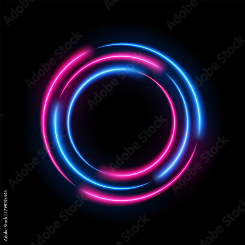 Pink and Blue Circle Motion Effect, Vector Illustration