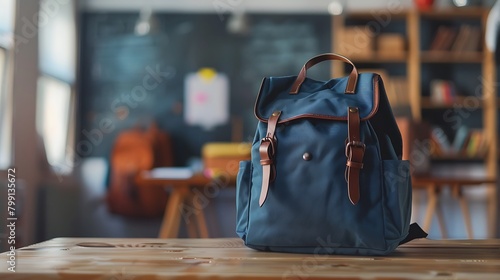Backpack on a Dreamy Blurred Background, Signifying the Back to School