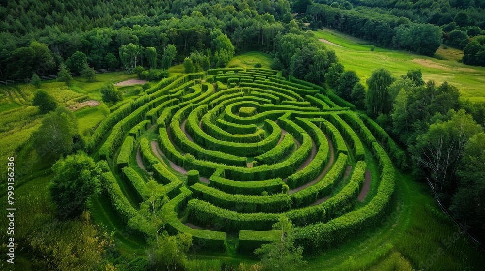 Naklejka premium nature celtic maze art, 16:9