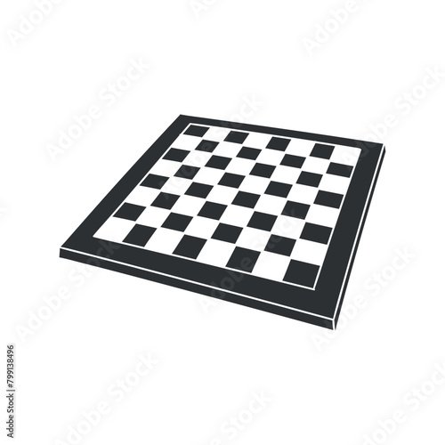 Chess Board Icon Silhouette Illustration. Board Games Vector Graphic Pictogram Symbol Clip Art. Doodle Sketch Black Sign.